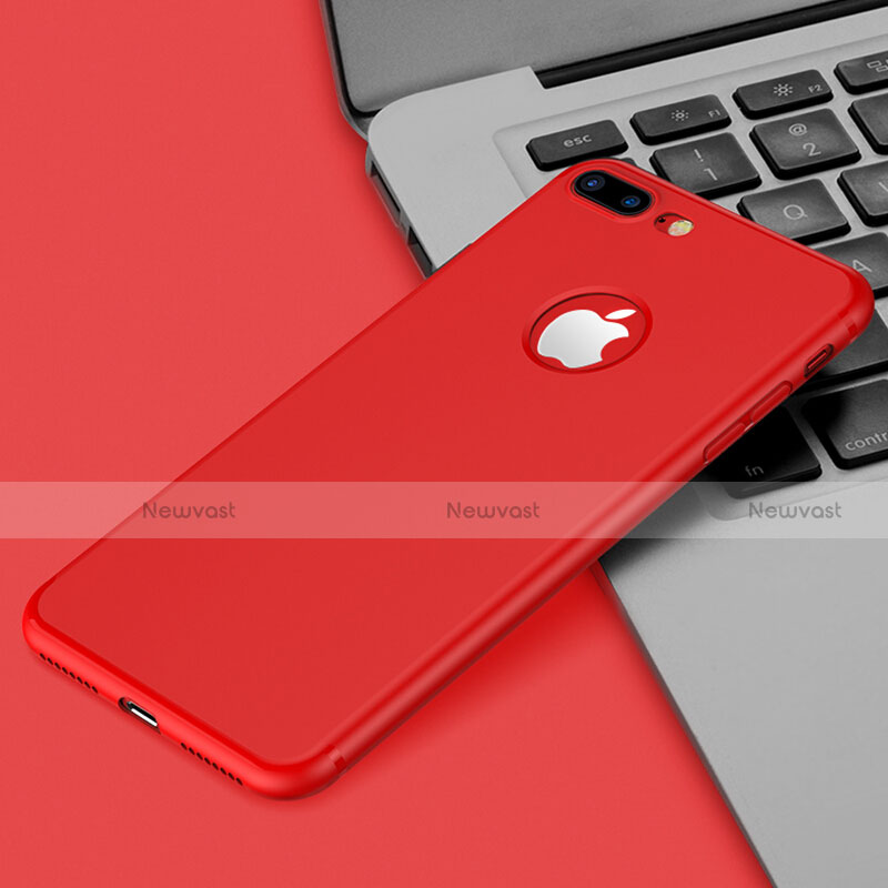 Silicone Candy Rubber Gel Soft Cover With Hole for Apple iPhone 7 Plus Red