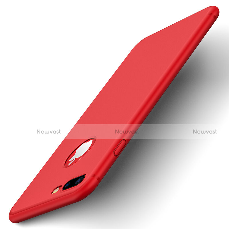 Silicone Candy Rubber Gel Soft Cover With Hole for Apple iPhone 8 Plus Red