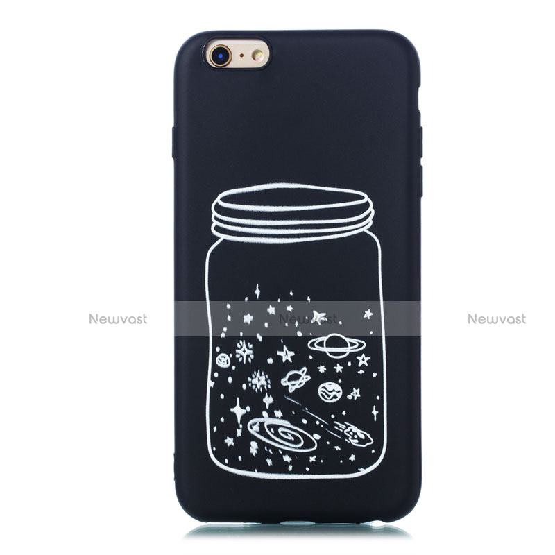 Silicone Candy Rubber Gel Starry Sky Soft Case Cover for Apple iPhone 6 Plus White