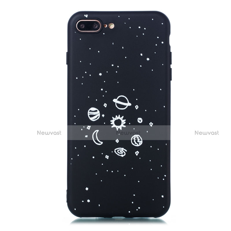 Silicone Candy Rubber Gel Starry Sky Soft Case Cover for Apple iPhone 8 Plus Black