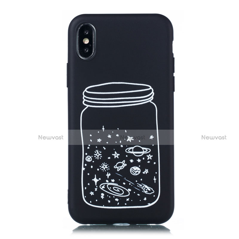 Silicone Candy Rubber Gel Starry Sky Soft Case Cover for Apple iPhone X White