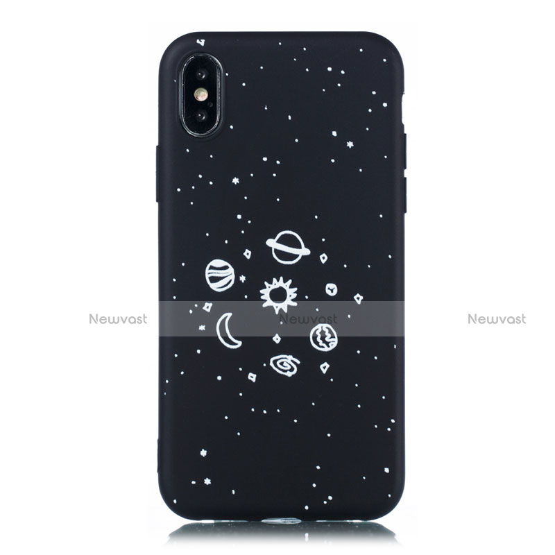 Silicone Candy Rubber Gel Starry Sky Soft Case Cover for Apple iPhone Xs Max Black