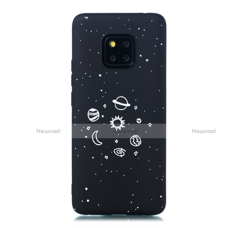 Silicone Candy Rubber Gel Starry Sky Soft Case Cover for Huawei Mate 20 Pro Black