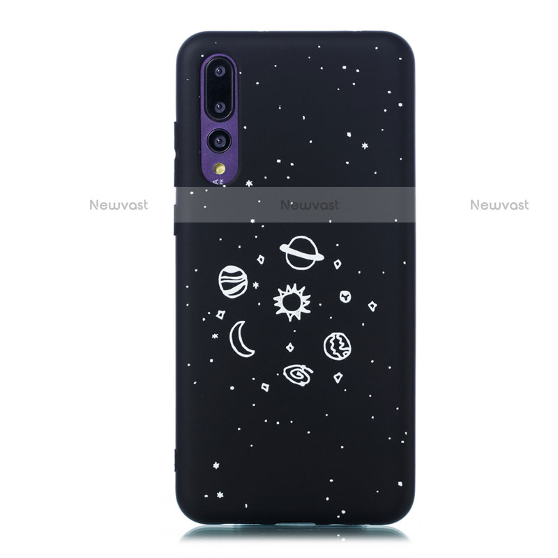 Silicone Candy Rubber Gel Starry Sky Soft Case Cover for Huawei P20 Pro Black