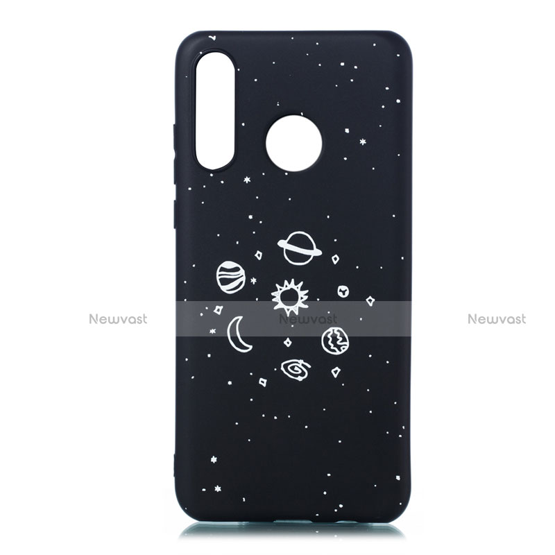 Silicone Candy Rubber Gel Starry Sky Soft Case Cover for Huawei P30 Lite Black