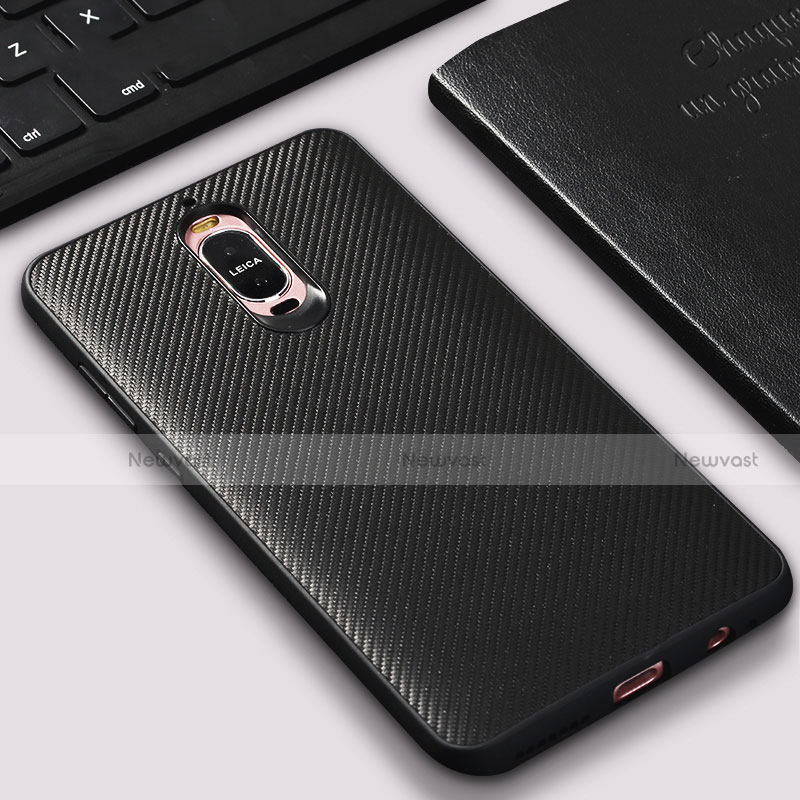 Silicone Candy Rubber Gel Twill Soft Case for Huawei Mate 9 Black