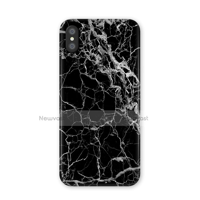 Silicone Candy Rubber Marble Pattern Soft Case P02 for Apple iPhone Xs Black