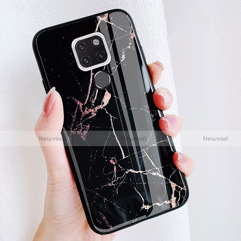 Silicone Candy Rubber Marble Pattern Soft Cover for Huawei Mate 20 Red and Black