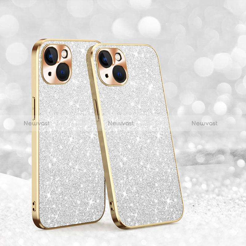 Silicone Candy Rubber TPU Bling-Bling Soft Case Cover AC1 for Apple iPhone 13 Silver