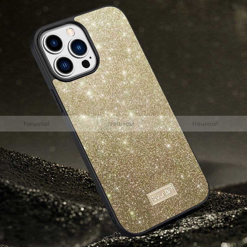 Silicone Candy Rubber TPU Bling-Bling Soft Case Cover LD1 for Apple iPhone 13 Pro Gold