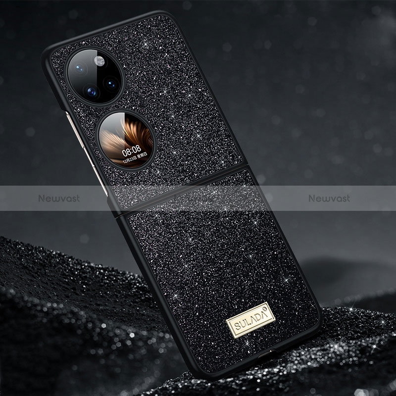 Silicone Candy Rubber TPU Bling-Bling Soft Case Cover LD1 for Huawei P50 Pocket Black