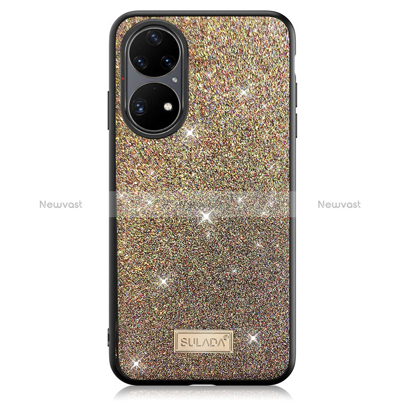 Silicone Candy Rubber TPU Bling-Bling Soft Case Cover LD1 for Huawei P50e Brown