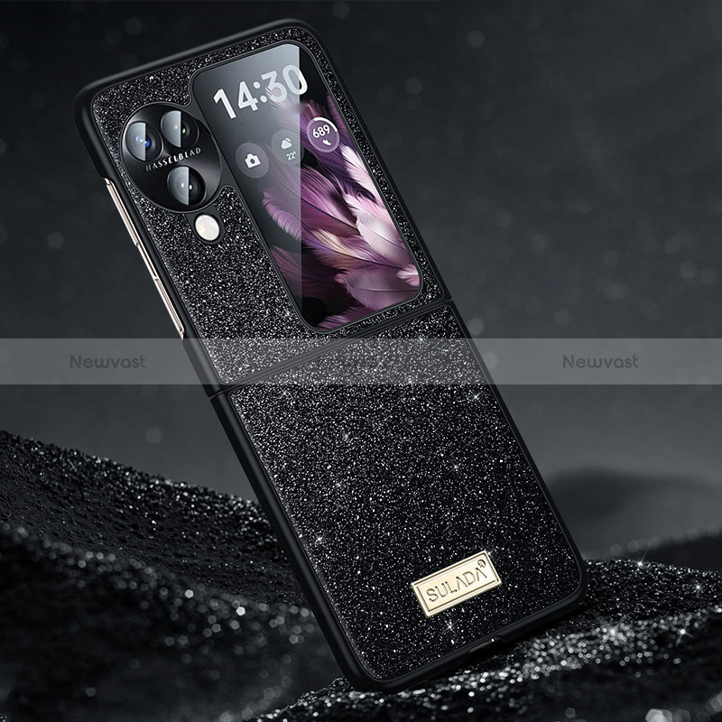 Silicone Candy Rubber TPU Bling-Bling Soft Case Cover LD1 for Oppo Find N3 Flip 5G Black