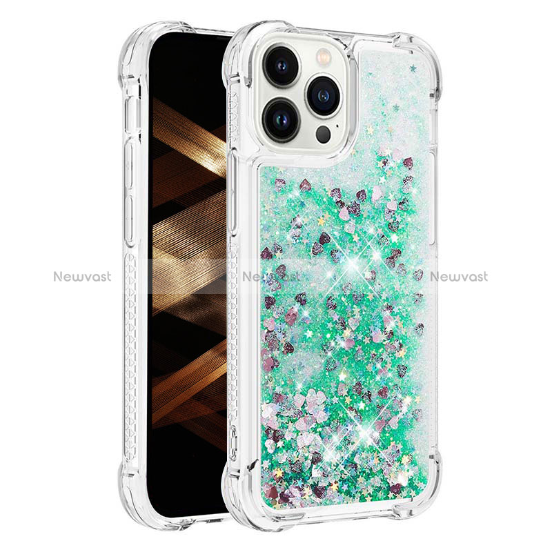 Silicone Candy Rubber TPU Bling-Bling Soft Case Cover S01 for Apple iPhone 13 Pro Green