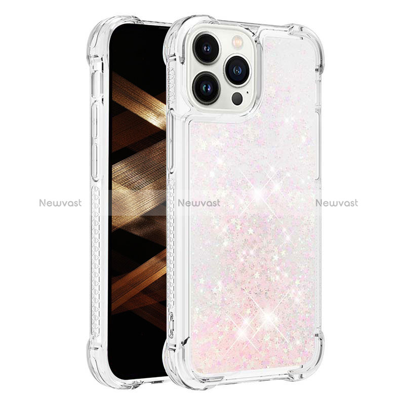 Silicone Candy Rubber TPU Bling-Bling Soft Case Cover S01 for Apple iPhone 13 Pro Pink