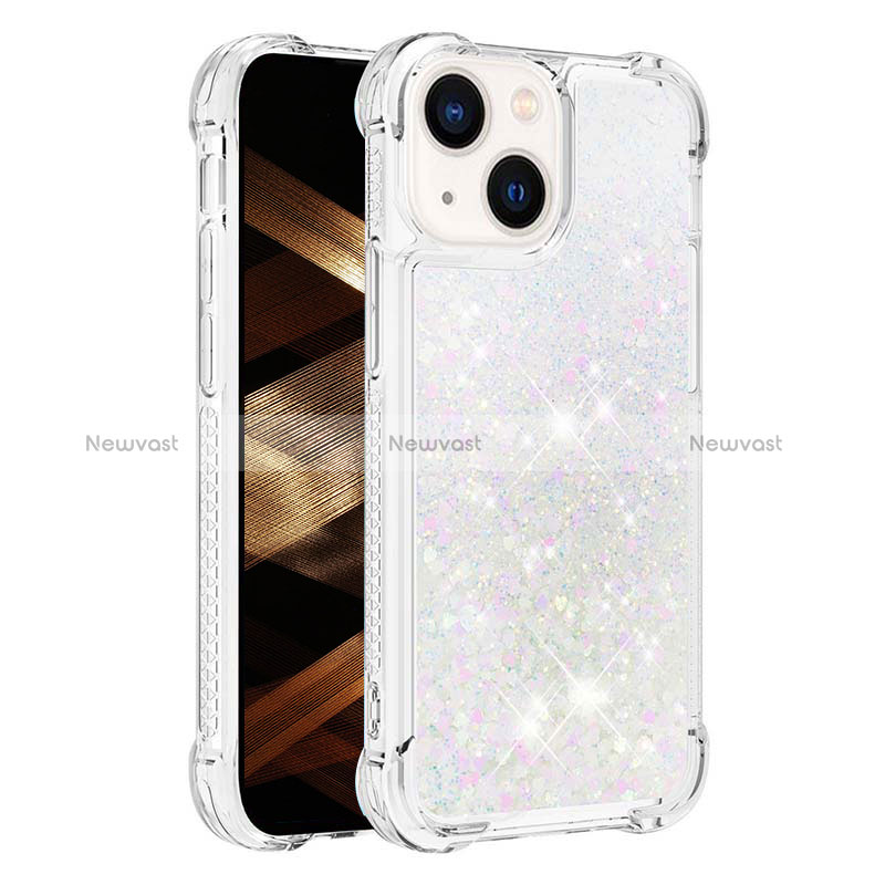 Silicone Candy Rubber TPU Bling-Bling Soft Case Cover S01 for Apple iPhone 14 Silver