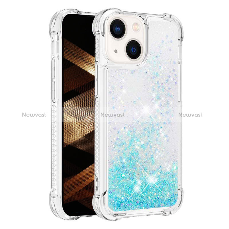 Silicone Candy Rubber TPU Bling-Bling Soft Case Cover S01 for Apple iPhone 14 Sky Blue