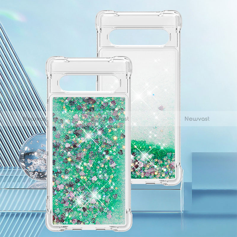 Silicone Candy Rubber TPU Bling-Bling Soft Case Cover S01 for Google Pixel 7a 5G Green