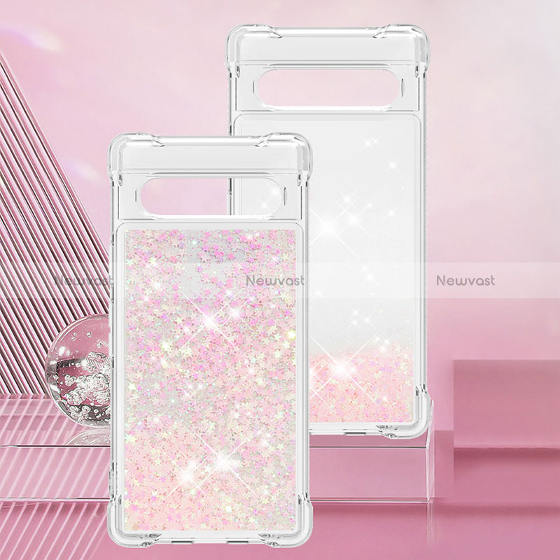 Silicone Candy Rubber TPU Bling-Bling Soft Case Cover S01 for Google Pixel 7a 5G Pink