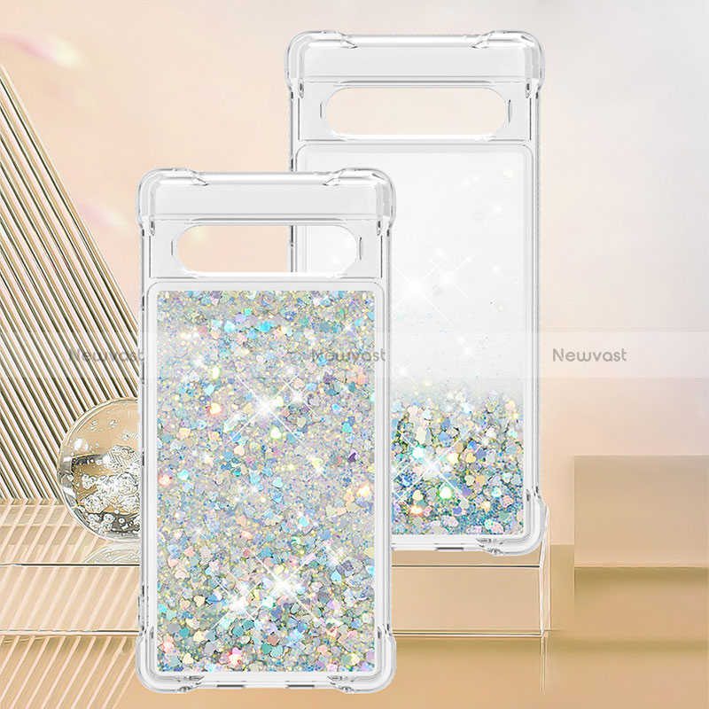 Silicone Candy Rubber TPU Bling-Bling Soft Case Cover S01 for Google Pixel 7a 5G White