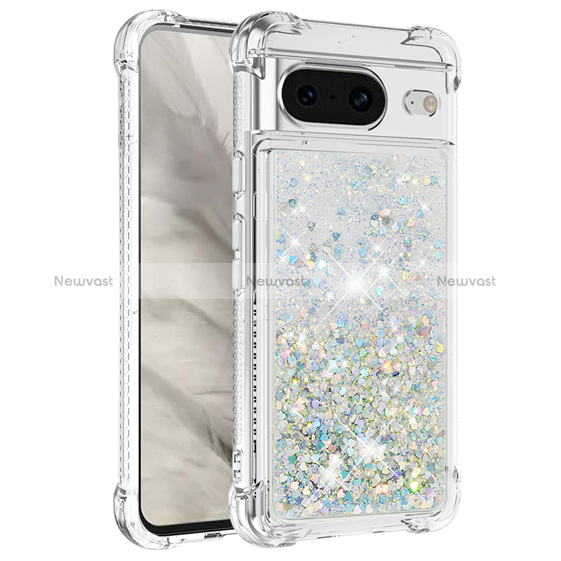 Silicone Candy Rubber TPU Bling-Bling Soft Case Cover S01 for Google Pixel 8 5G White