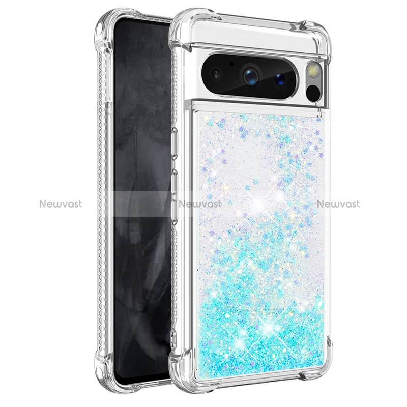 Silicone Candy Rubber TPU Bling-Bling Soft Case Cover S01 for Google Pixel 8 Pro 5G Sky Blue