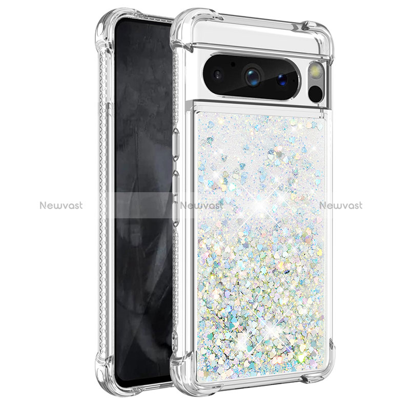 Silicone Candy Rubber TPU Bling-Bling Soft Case Cover S01 for Google Pixel 8 Pro 5G White