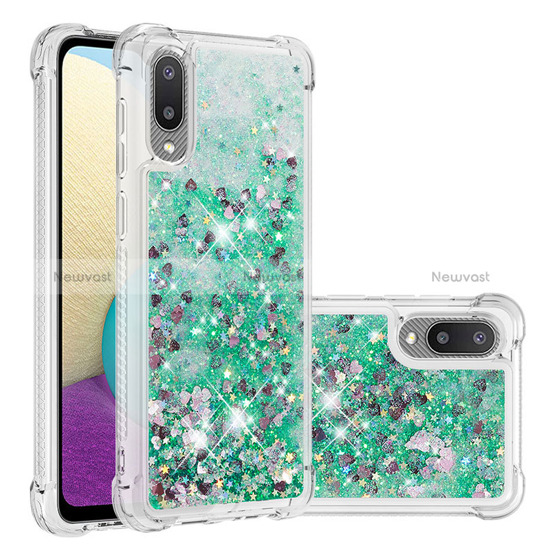 Silicone Candy Rubber TPU Bling-Bling Soft Case Cover S01 for Samsung Galaxy A02 Green