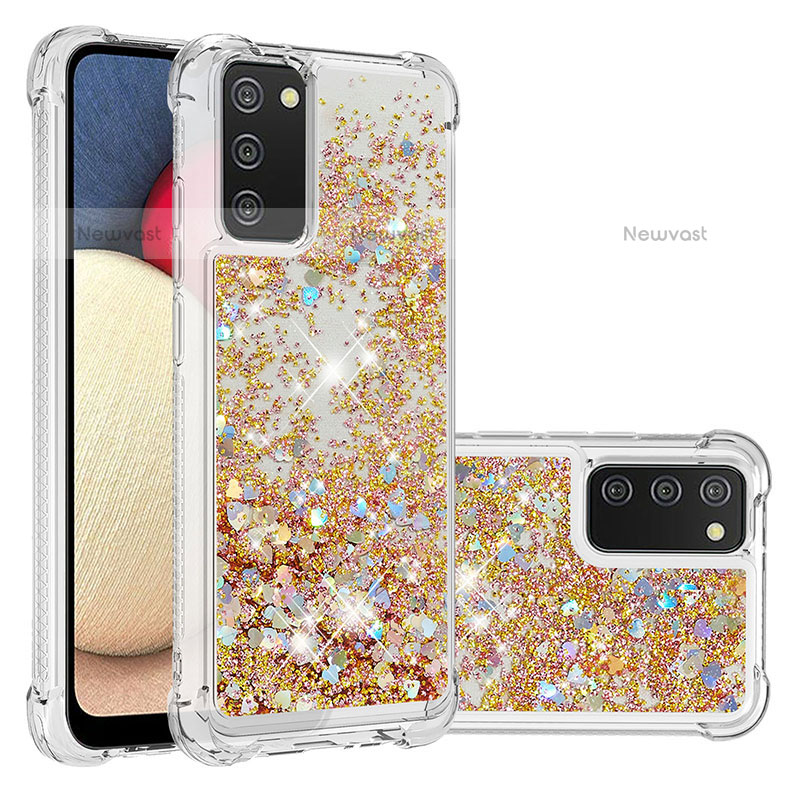 Silicone Candy Rubber TPU Bling-Bling Soft Case Cover S01 for Samsung Galaxy A02s Gold