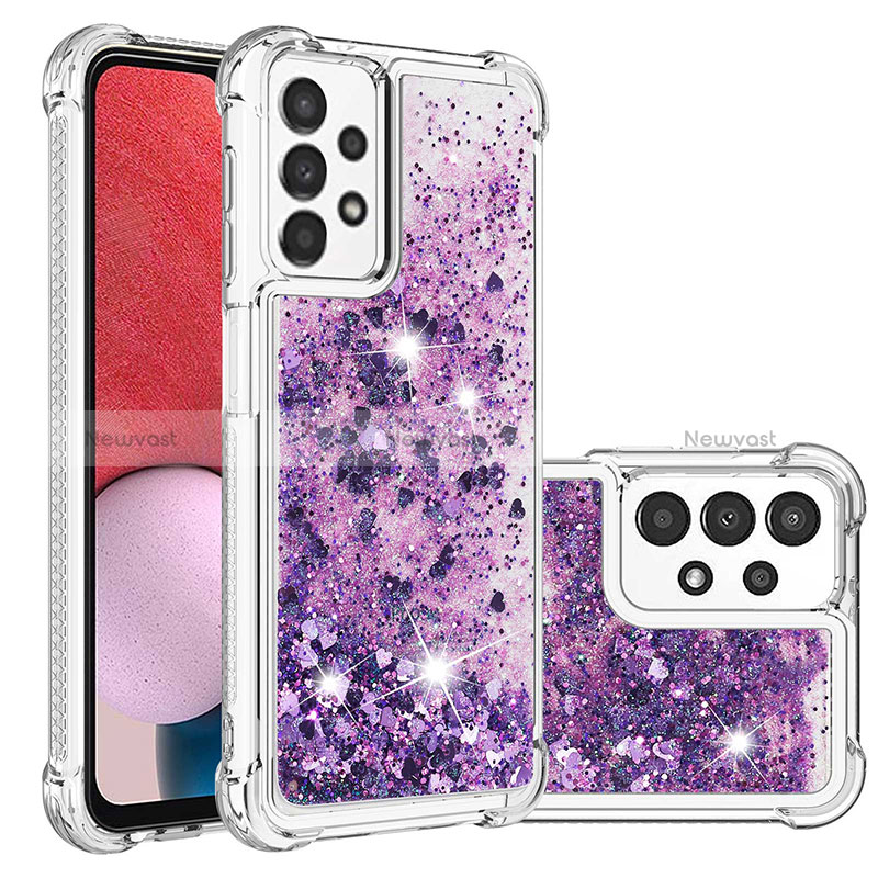 Silicone Candy Rubber TPU Bling-Bling Soft Case Cover S01 for Samsung Galaxy A13 4G Purple