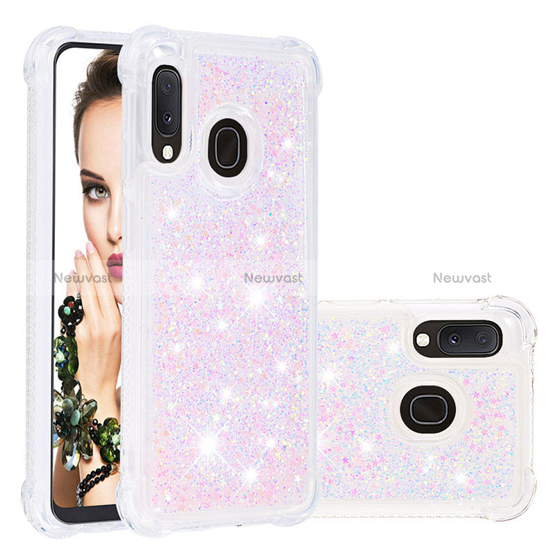 Silicone Candy Rubber TPU Bling-Bling Soft Case Cover S01 for Samsung Galaxy A20e Pink