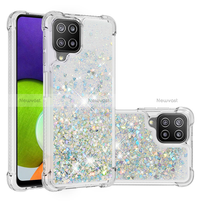 Silicone Candy Rubber TPU Bling-Bling Soft Case Cover S01 for Samsung Galaxy A22 4G Silver