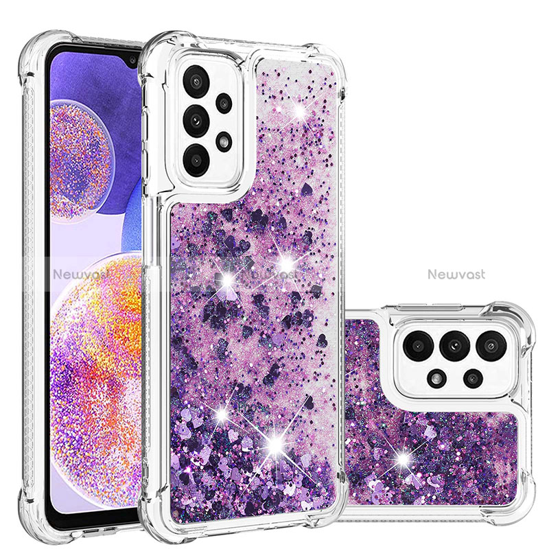 Silicone Candy Rubber TPU Bling-Bling Soft Case Cover S01 for Samsung Galaxy A23 4G Purple