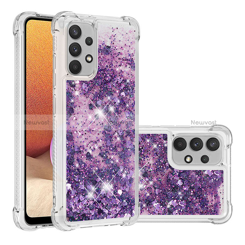 Silicone Candy Rubber TPU Bling-Bling Soft Case Cover S01 for Samsung Galaxy A32 4G Purple