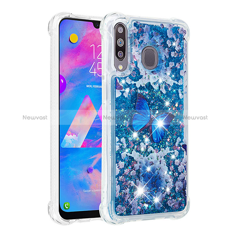 Silicone Candy Rubber TPU Bling-Bling Soft Case Cover S01 for Samsung Galaxy A40s Blue