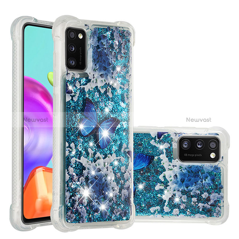 Silicone Candy Rubber TPU Bling-Bling Soft Case Cover S01 for Samsung Galaxy A41 Blue