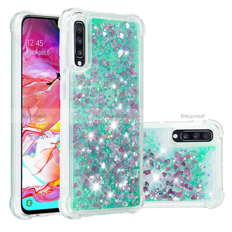 Silicone Candy Rubber TPU Bling-Bling Soft Case Cover S01 for Samsung Galaxy A70S Green