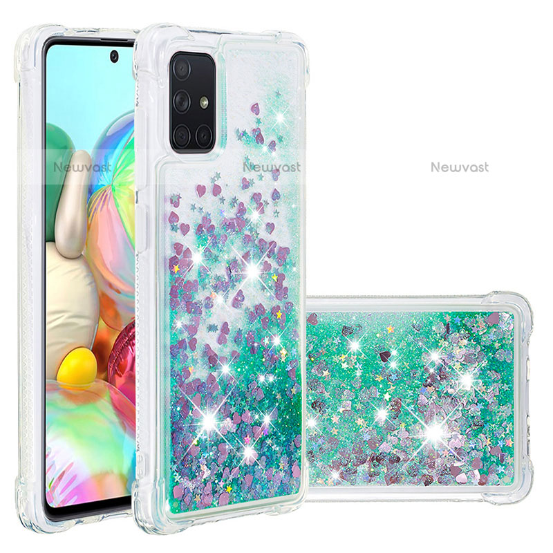 Silicone Candy Rubber TPU Bling-Bling Soft Case Cover S01 for Samsung Galaxy A71 4G A715 Green