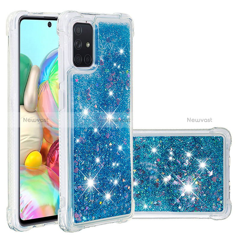 Silicone Candy Rubber TPU Bling-Bling Soft Case Cover S01 for Samsung Galaxy A71 5G Blue