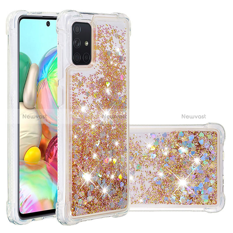 Silicone Candy Rubber TPU Bling-Bling Soft Case Cover S01 for Samsung Galaxy A71 5G Gold