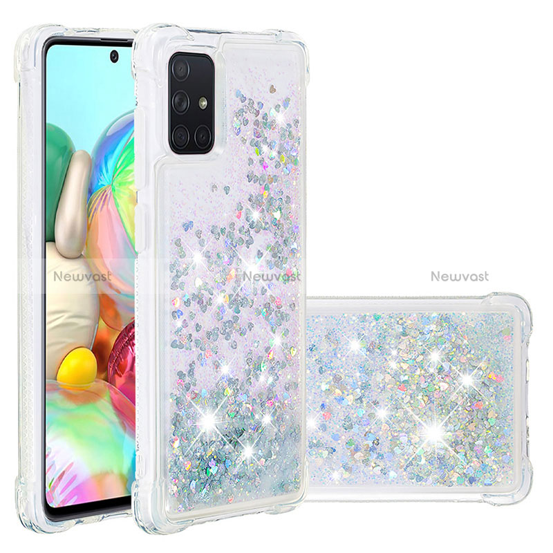 Silicone Candy Rubber TPU Bling-Bling Soft Case Cover S01 for Samsung Galaxy A71 5G Silver