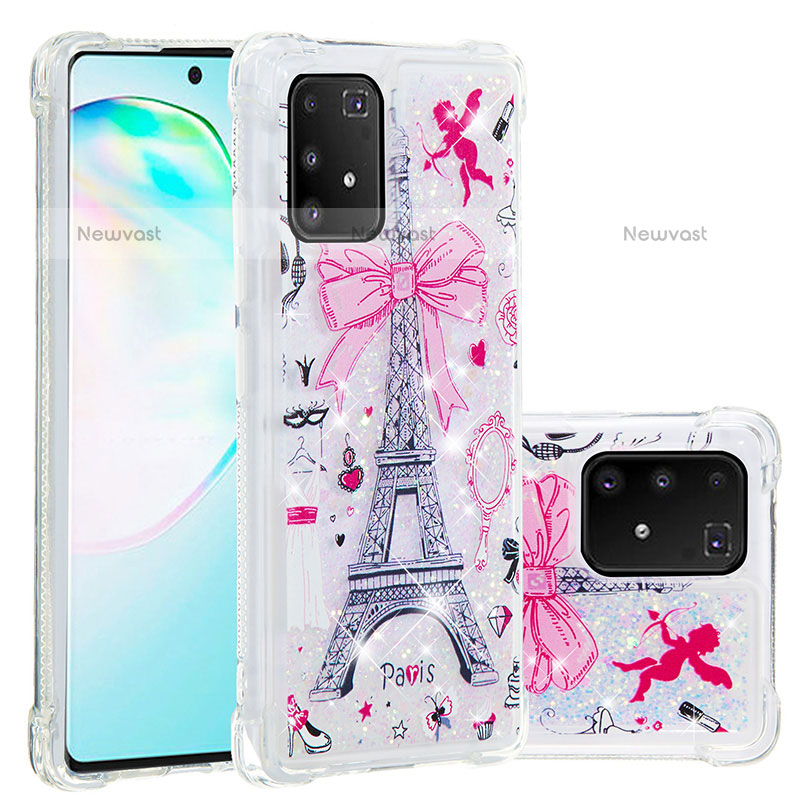 Silicone Candy Rubber TPU Bling-Bling Soft Case Cover S01 for Samsung Galaxy A91 Pink