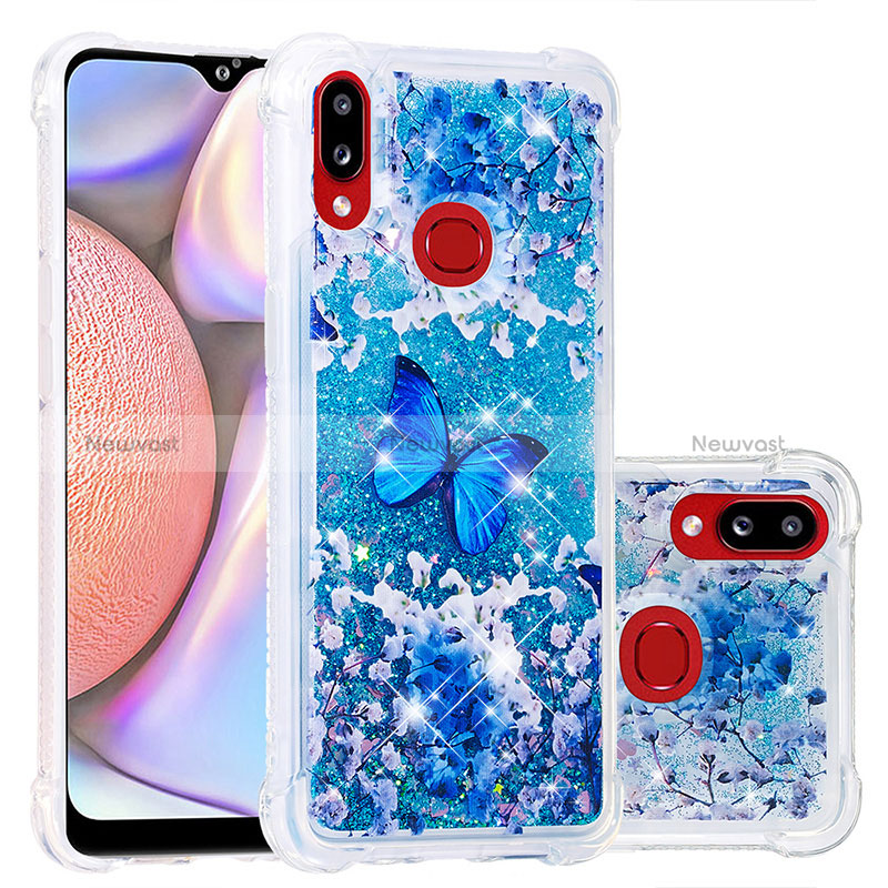 Silicone Candy Rubber TPU Bling-Bling Soft Case Cover S01 for Samsung Galaxy M01s Blue