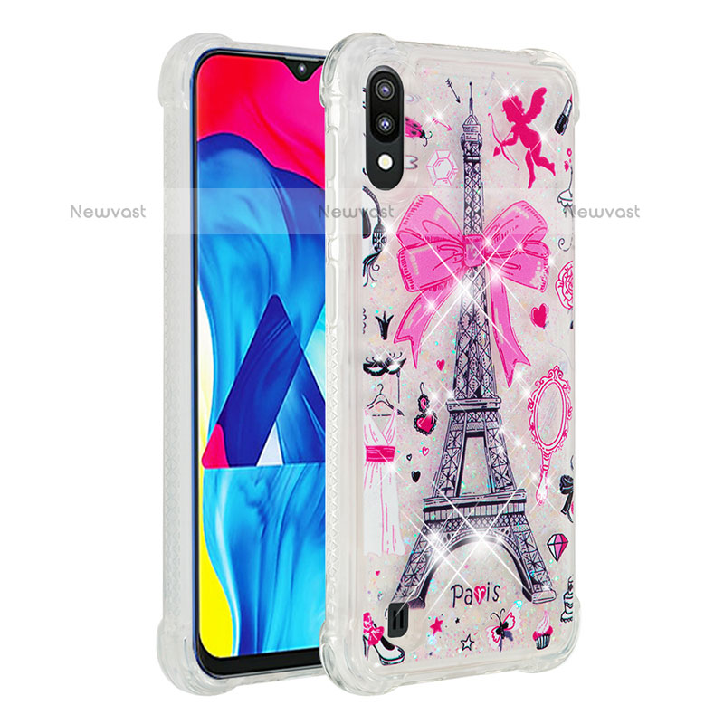 Silicone Candy Rubber TPU Bling-Bling Soft Case Cover S01 for Samsung Galaxy M10 Pink