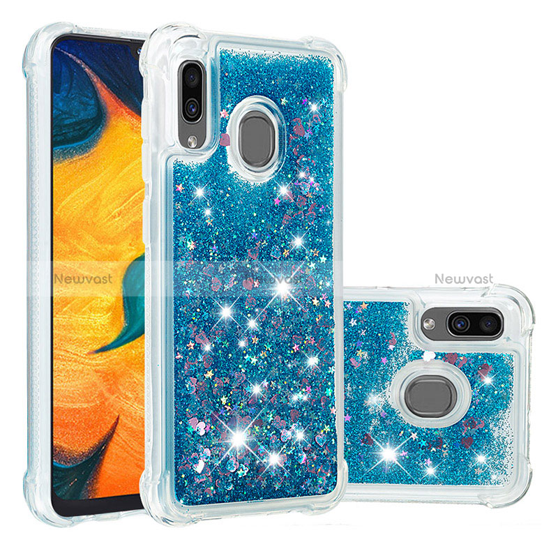 Silicone Candy Rubber TPU Bling-Bling Soft Case Cover S01 for Samsung Galaxy M10S Blue