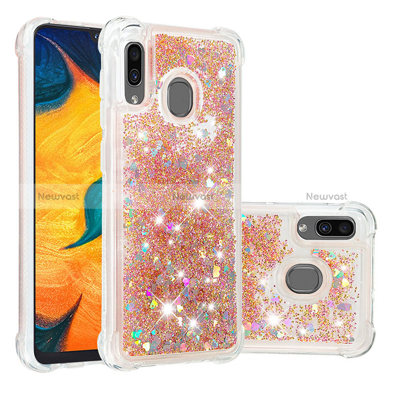 Silicone Candy Rubber TPU Bling-Bling Soft Case Cover S01 for Samsung Galaxy M10S Gold