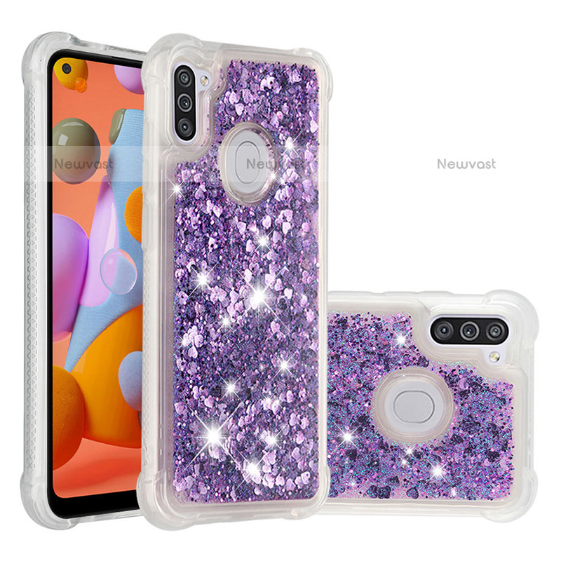 Silicone Candy Rubber TPU Bling-Bling Soft Case Cover S01 for Samsung Galaxy M11 Purple