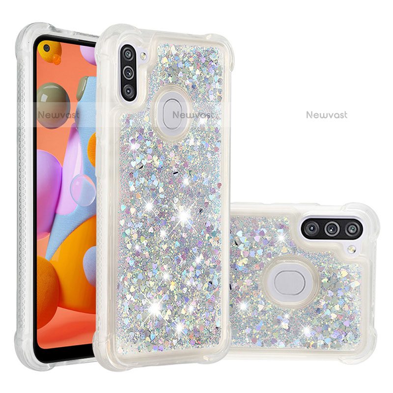 Silicone Candy Rubber TPU Bling-Bling Soft Case Cover S01 for Samsung Galaxy M11 Silver