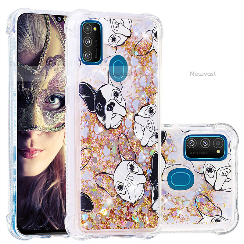 Silicone Candy Rubber TPU Bling-Bling Soft Case Cover S01 for Samsung Galaxy M21 Gold