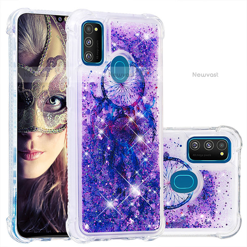 Silicone Candy Rubber TPU Bling-Bling Soft Case Cover S01 for Samsung Galaxy M21 Purple